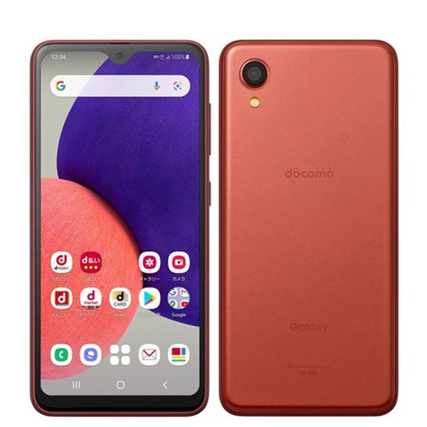 バッテリー80％以上 美品 SC-56B Galaxy A22 5G レッド 中古 SIMフリー SIM