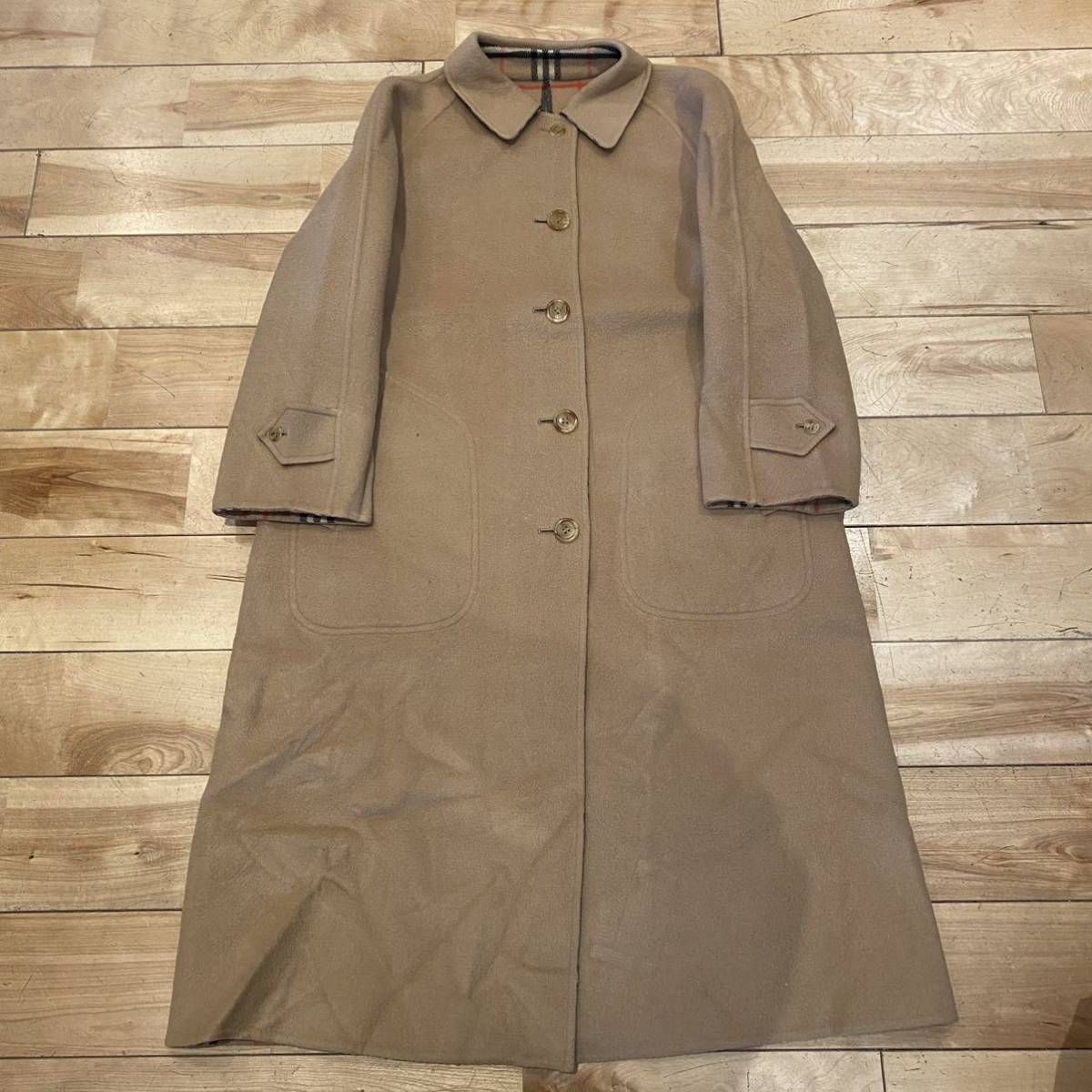 Burberrys 英国製 90s ウール＆キャメル ☆90s/burberrys/BURBERRY/バーバリー/ウールコート/コート/ベージュ