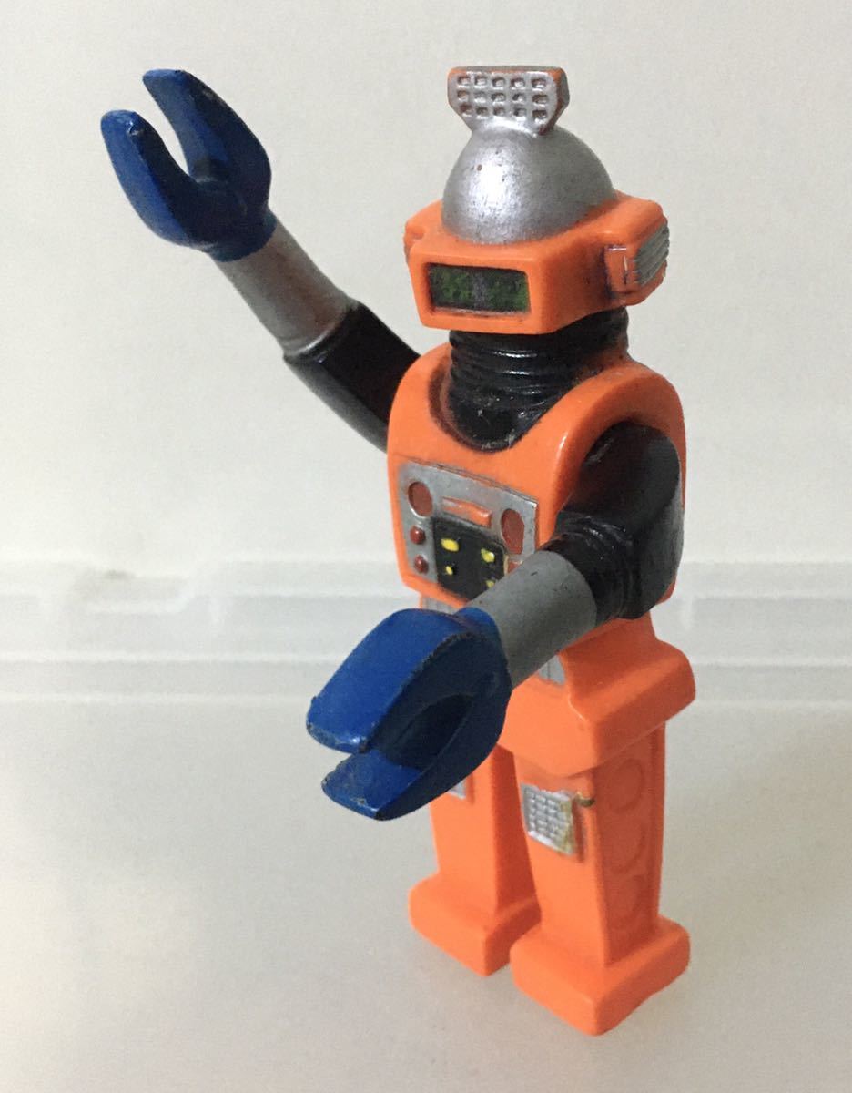 昭和レトロ☆宇宙ロボット オレンジ ヒカリトーイ製作所 ソフビ 