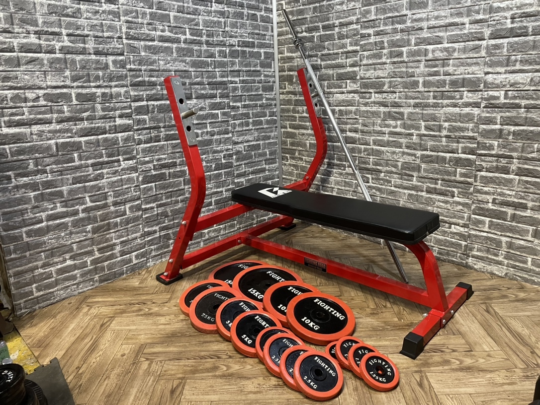 FIGHTING ROAD トレーニングベンチとバーベルセット FIGHTING ROAD