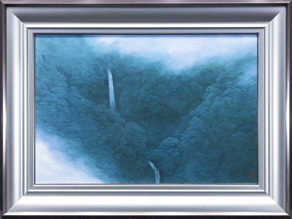 WISH 東山魁夷 山霊 工芸画 岩絵の具方式 12号 大作 証明シール 〇