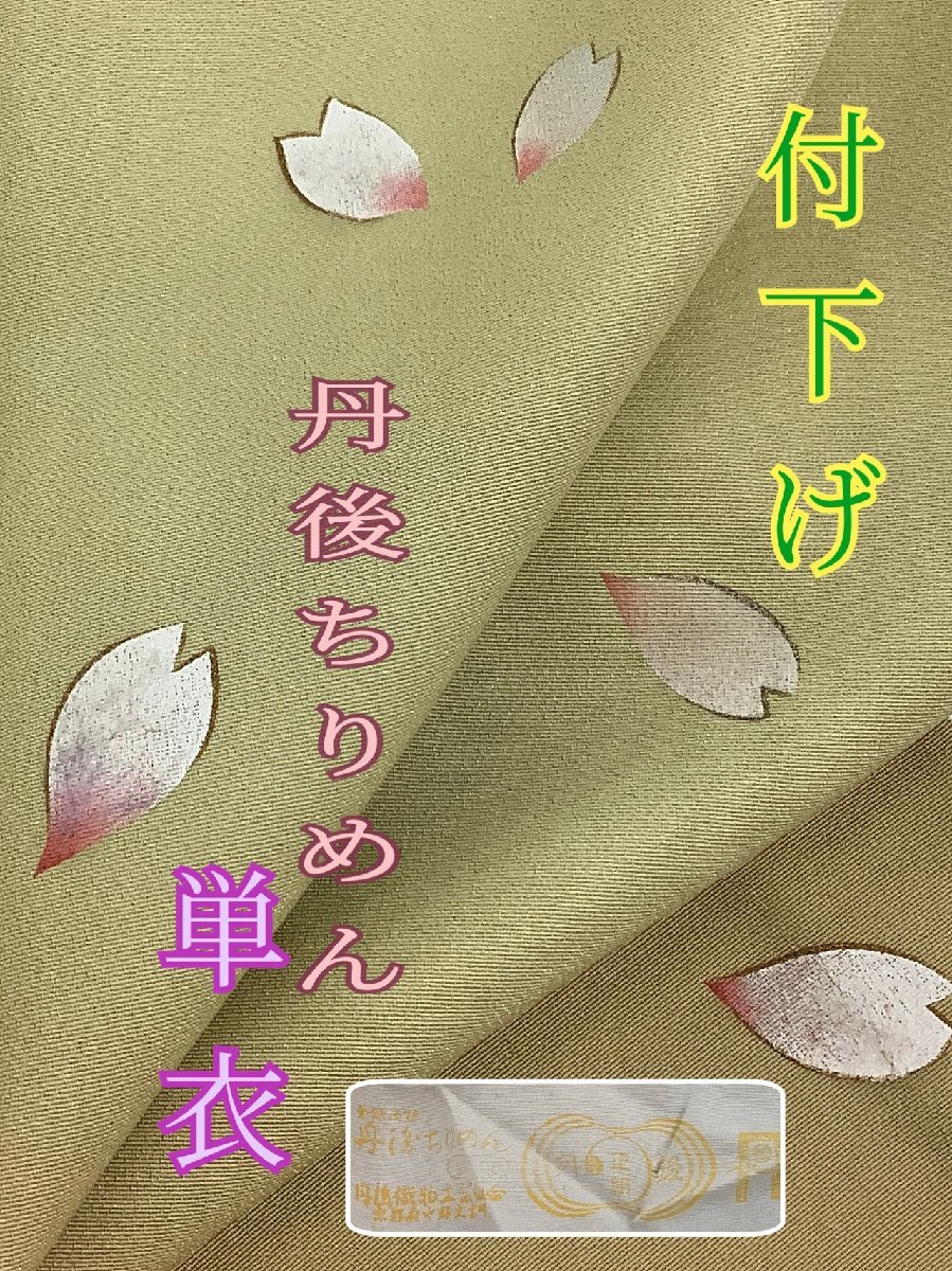 着物cocon☆付下げ☆単衣☆丹後ちりめん(反端証付き)☆正絹