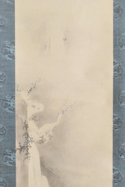 真作】M54 狩野周信「旭 虹 滝 三幅対」紙本 合箱 肉筆 大倉好斎極札