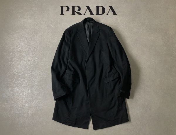 定価25万○PRADA○高級キャメル ウール チェスター コート○プラダ 