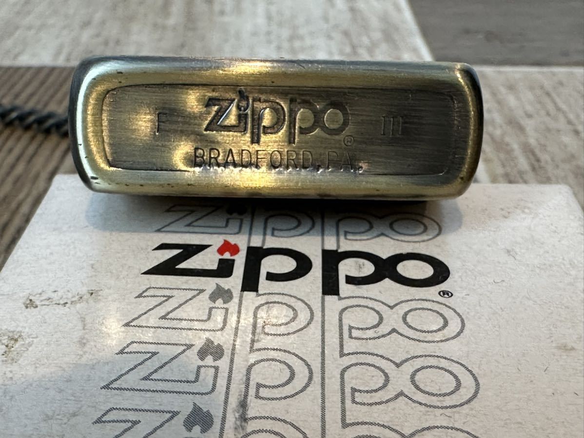 未使用ジッポライター 1987年 ZIPPO チェーン付き 旧ロゴ FOR