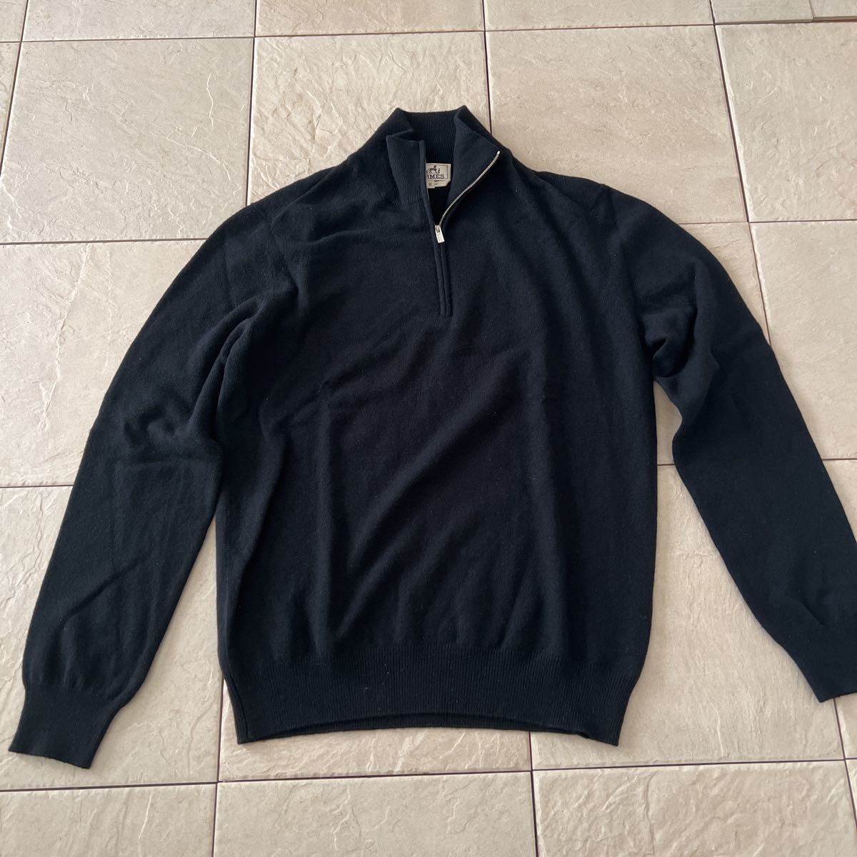 HERMES エルメス カシミア100% ジップアップニット ハーフジップ