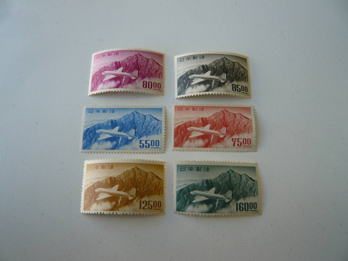 立山航空切手（銭位）　6種完　未使用　NH