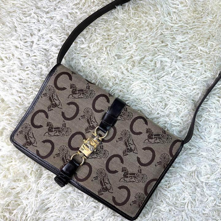 1円【希少・美品】 CELINE セリーヌ ショルダーバッグ 馬車金具 ホース