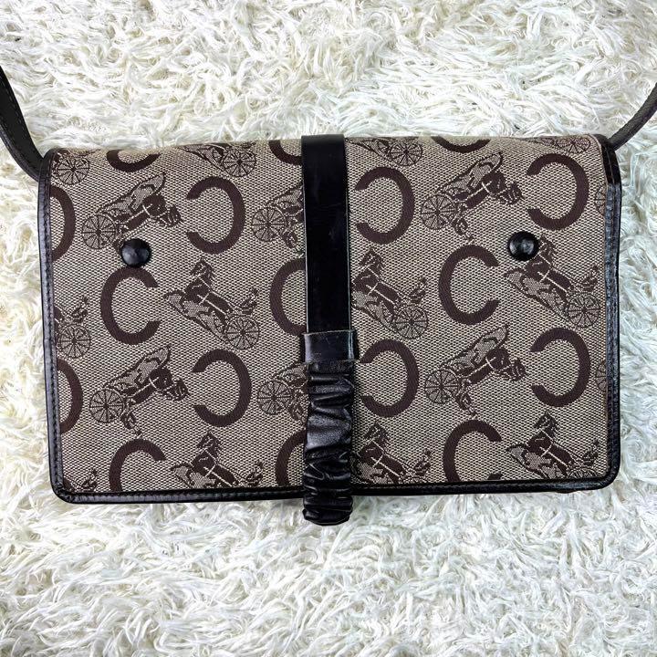 1円【希少・美品】 CELINE セリーヌ ショルダーバッグ 馬車金具 ホース