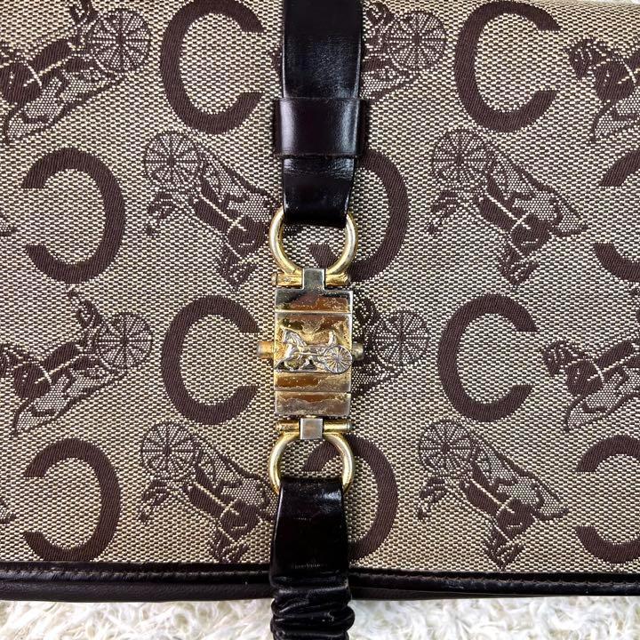 1円【希少・美品】 CELINE セリーヌ ショルダーバッグ 馬車金具 ホース