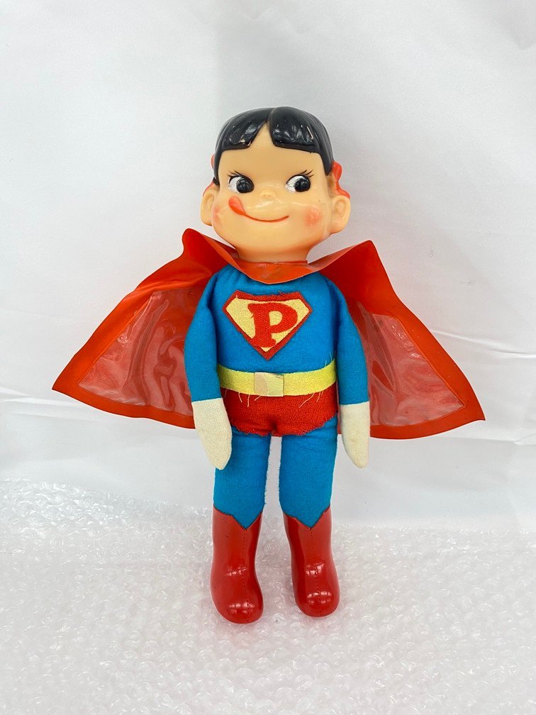 ペコちゃん スーパーマン 不二家 人形 希少 レトロ ソフビ レア 非売品