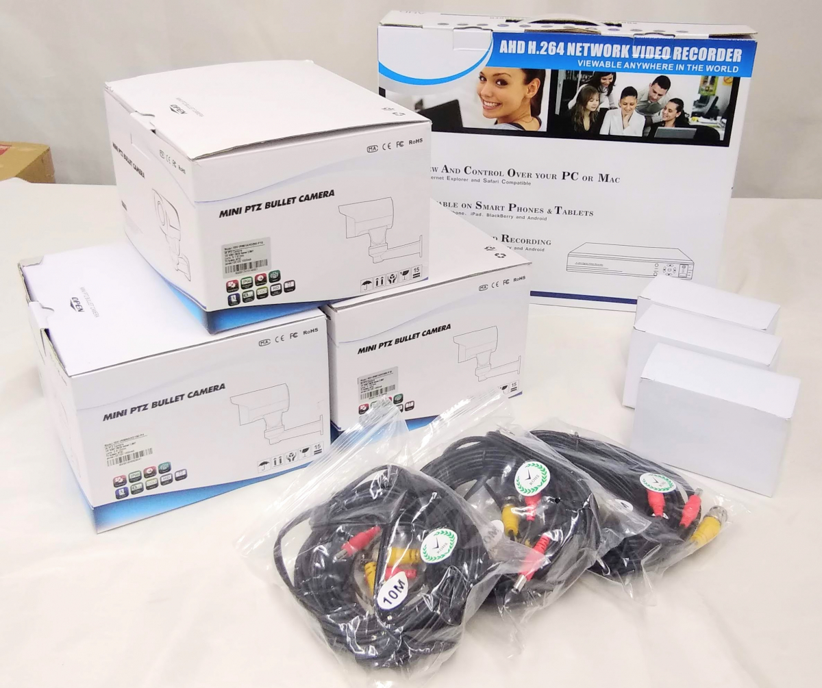 防犯・セーフティ 防犯カメラ3台&レコーダー1TB