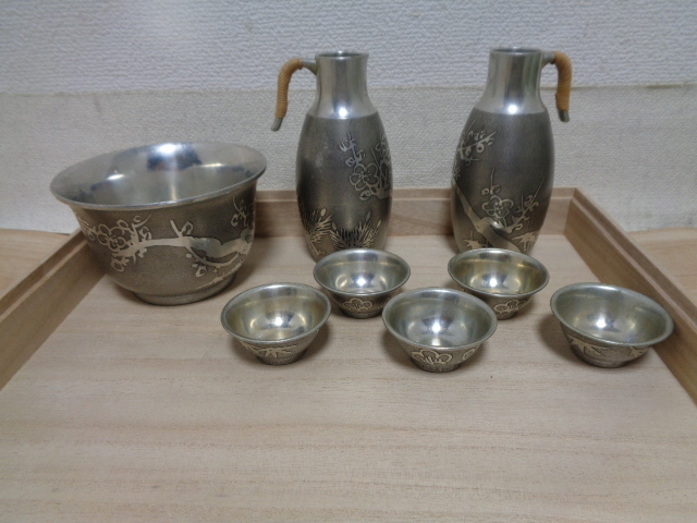 錫半 錫製 酒器セット 南錫 盃 徳利 - 酒器 錫 ちろり 錫