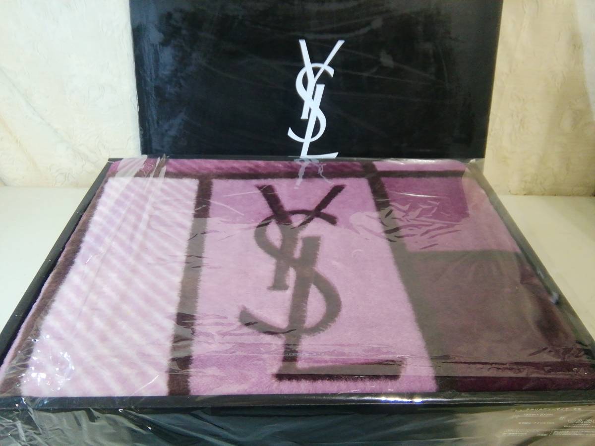 ニューマイヤー毛布　シングル用　新品未使用　アクリル100%　「イヴ・サンローラン」　【140x200cm】