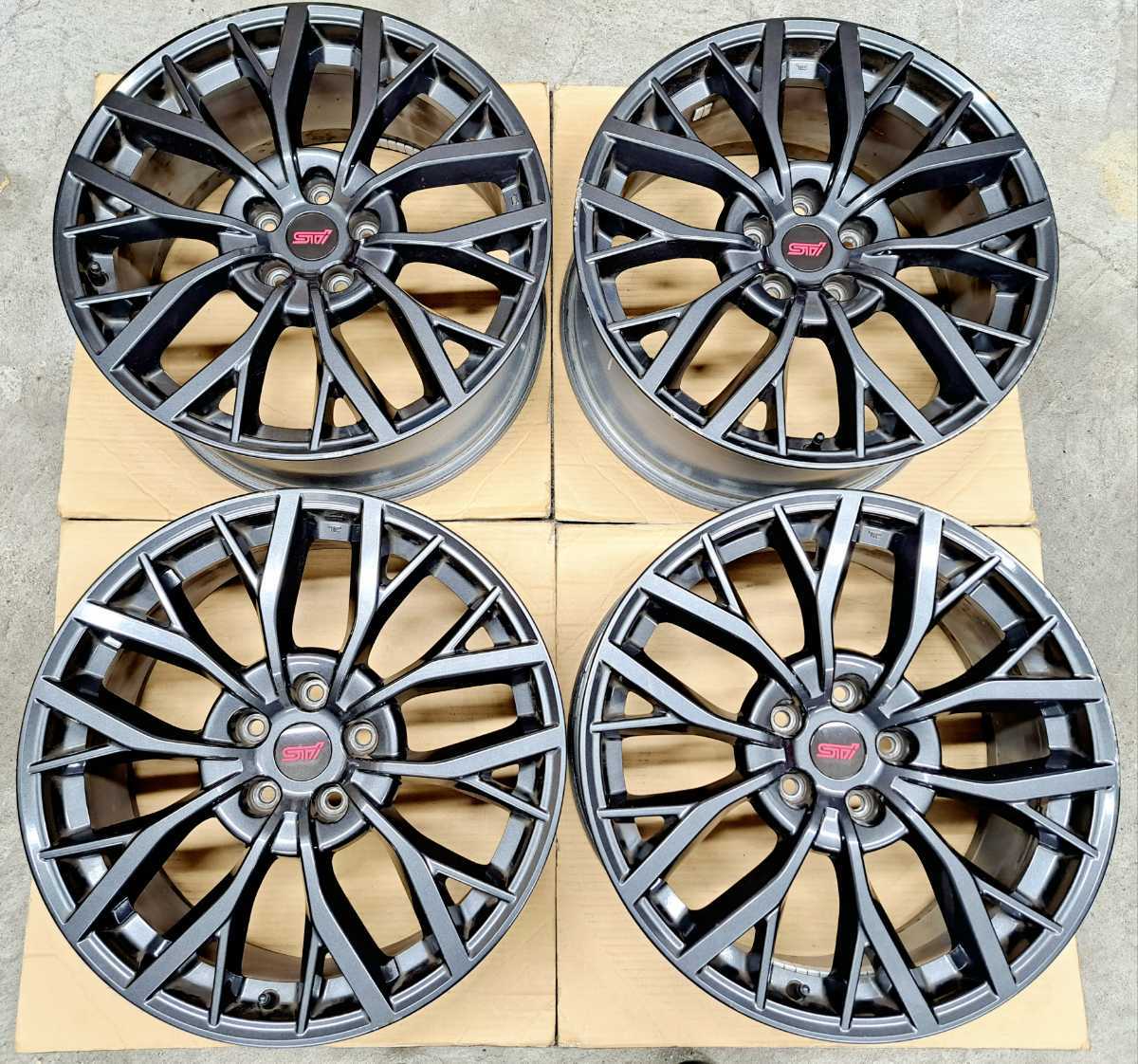 スバル WRX STI 後期モデル 純正 19インチ 8.5J ホイール 4本セット 