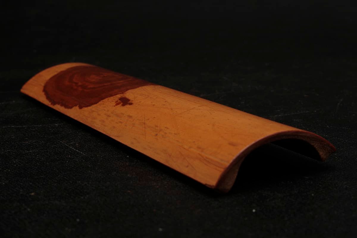 EI752 時代 煎茶道具 斑竹茶合・湘妃竹茶量 全長15.2cm 重20g・斑竹僊 