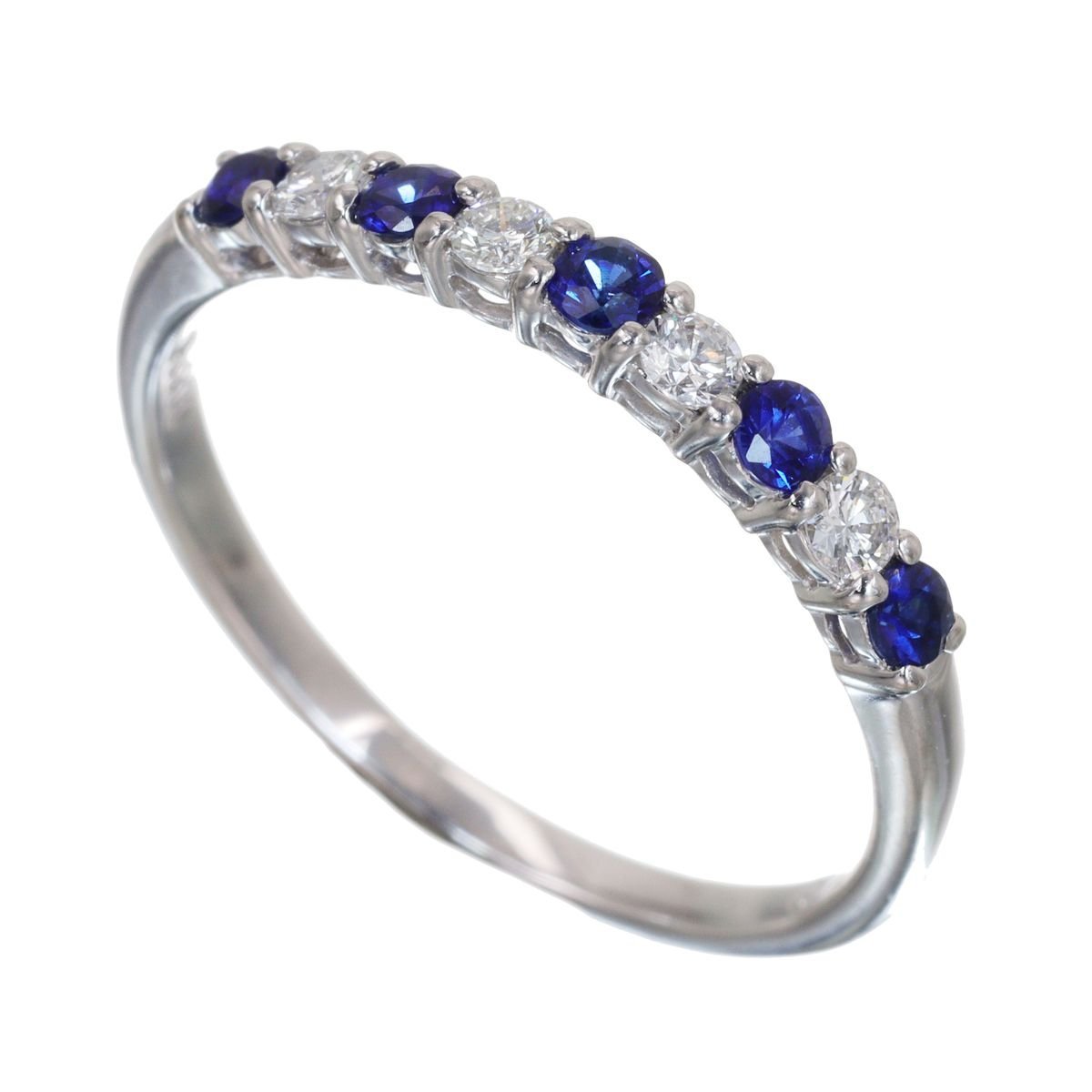 涼やかな輝き Pt900 サファイヤ ダイヤモンド リング 2.0g S0.24ct D0