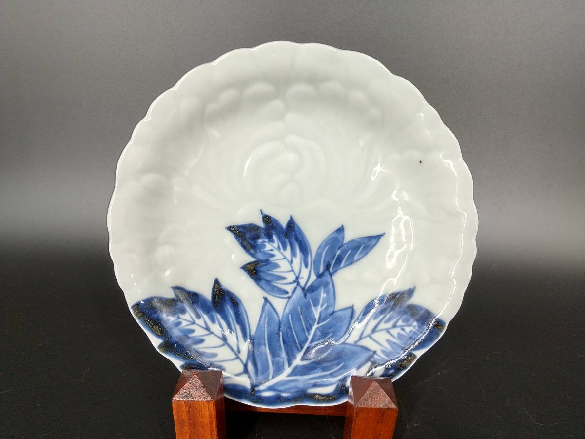 古伊万里 骨董セレクトショップ アンティーク牡丹 染付線描牡丹小皿