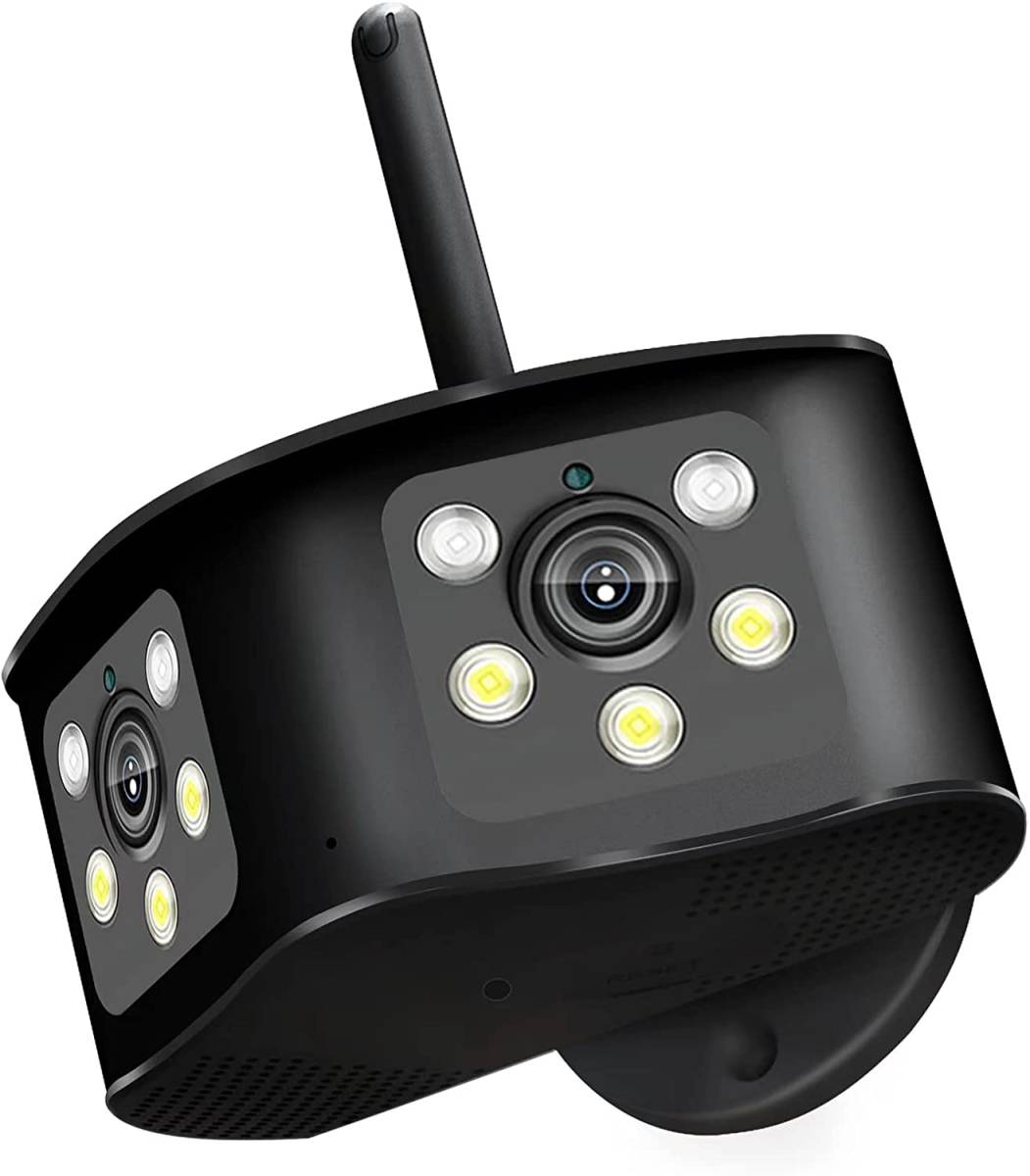 防犯カメラ 屋外 ワイヤレス 4K⁄660万 wifiカメラ 2眼レンズ