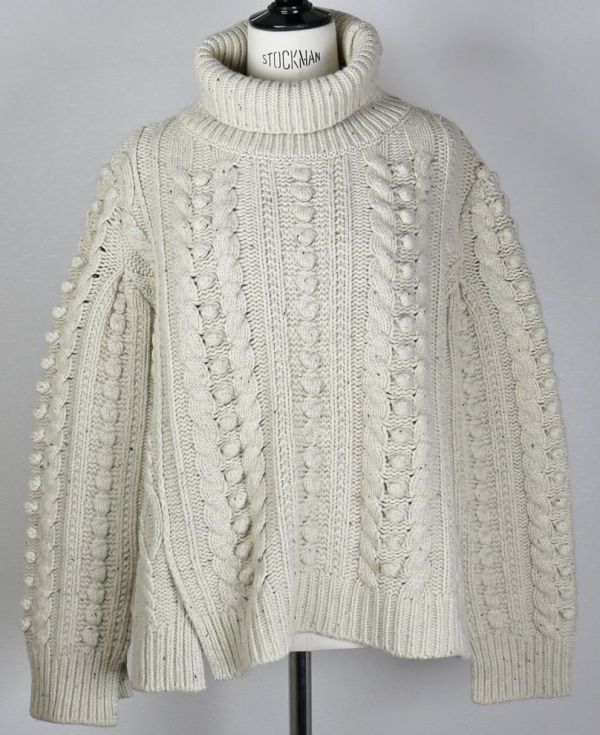 CELINE セリーヌ ウール ヤク ケーブル タートル ニット セーター L sweater b6403