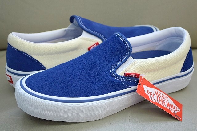 新品未使用 VANS バンズ SLIP ON PRO スリッポン プロ POPCUSH採用 定価11000円 スエード スカイネイビー US8.5 26.5センチ 送料無料