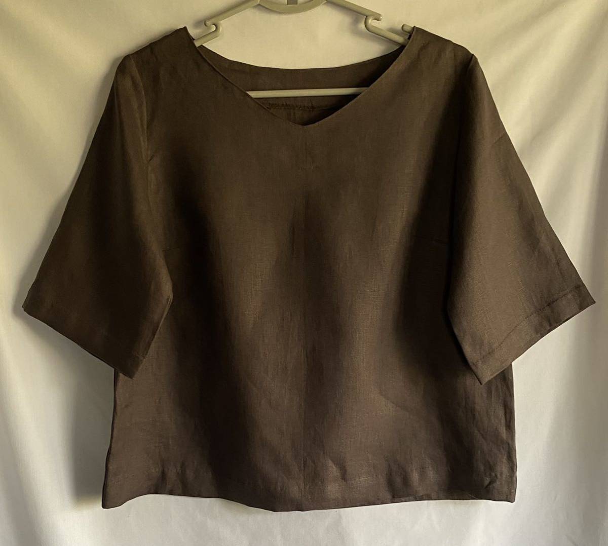 ハンドメイド　Ｖネックブラウス　Ｍ