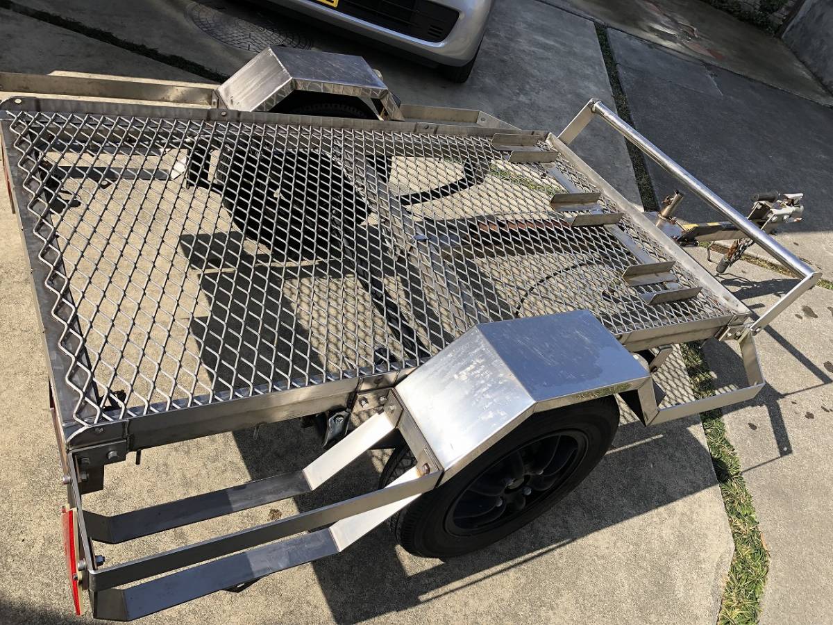ステンレス製トレーラー 車検令和6年3月31日まで バイク用、軽トラ荷台 