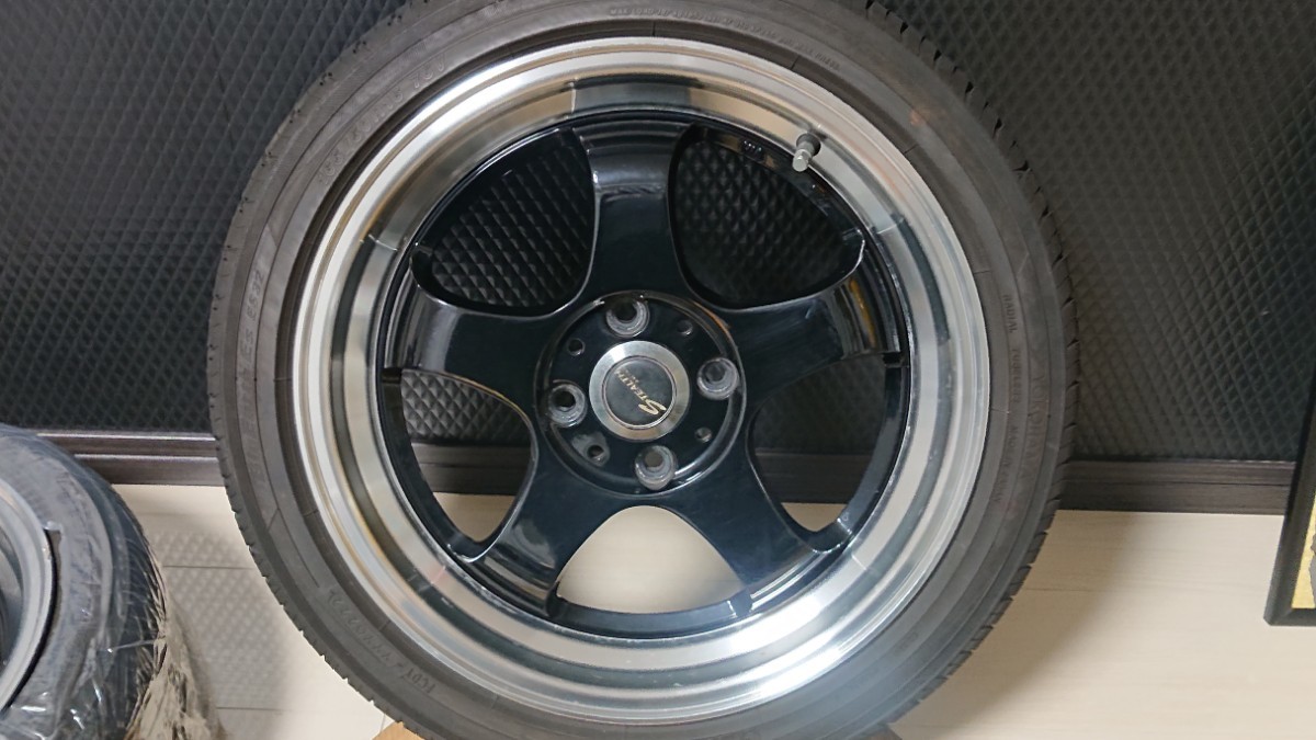 ステルスレーシング 5.5j 6j バリ山ヨコハマブルーアース165/50R16 