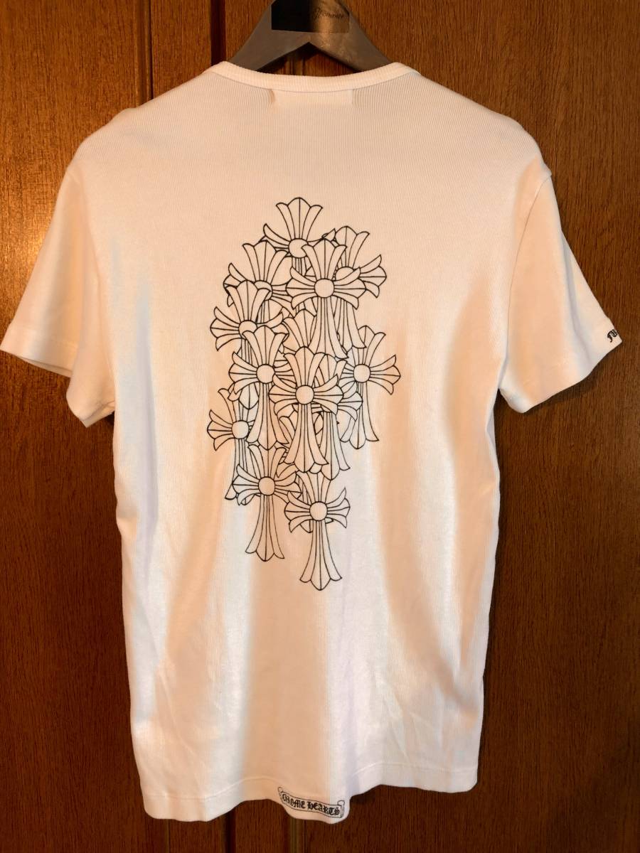 ★ CHROME HEARTS クロムハーツ セメタリー クロス リブ ニット コットン Tシャツ fuck you made in USA 