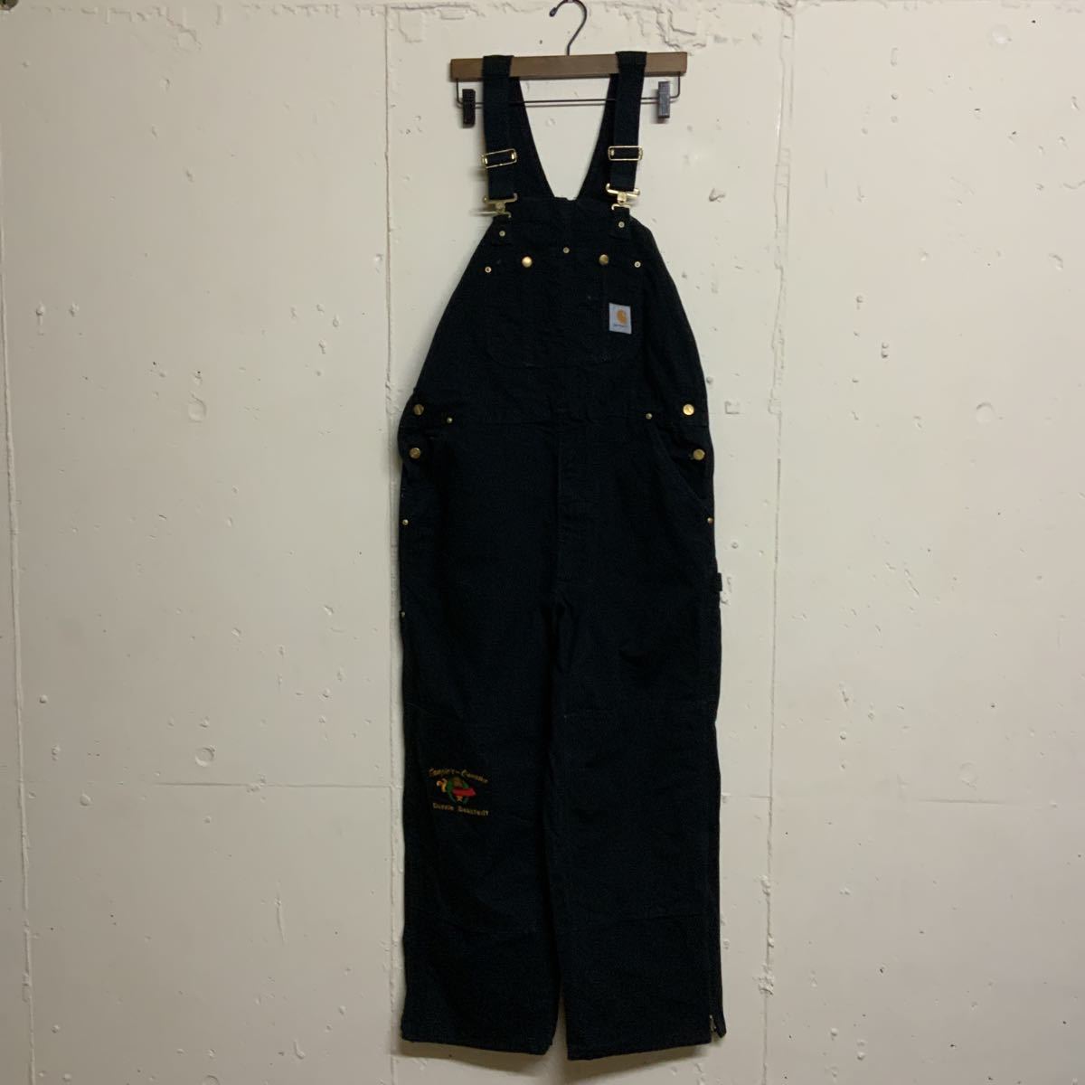 carhartt カーハートオーバーオール ダック黒色ブラック42×30メキシコ