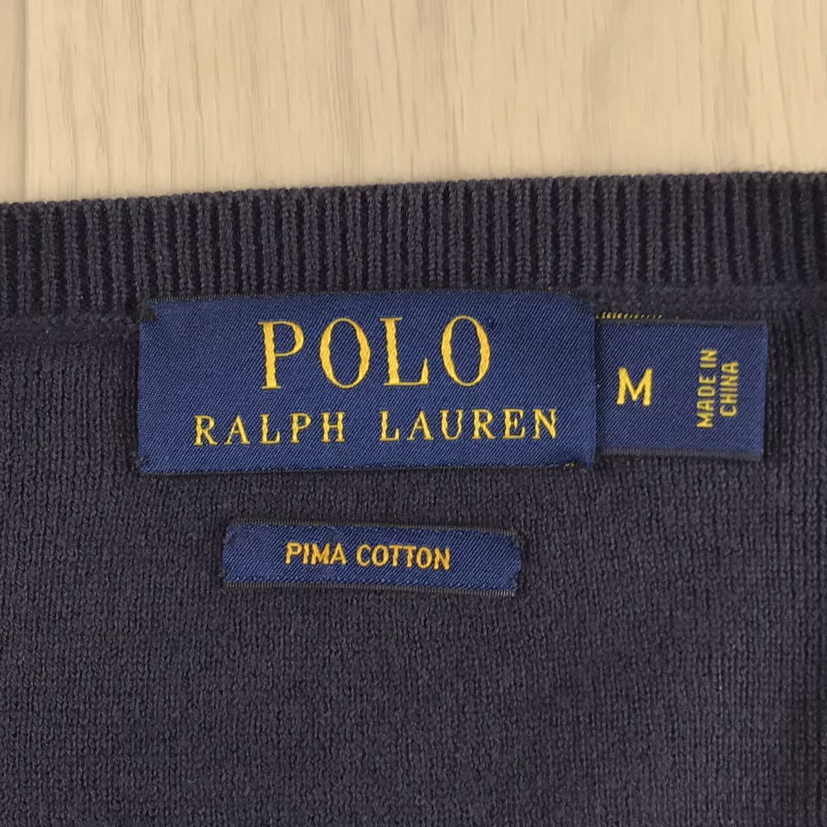 Ralph Lauren ラルフローレン コットン ニットセーター M ネイビー 