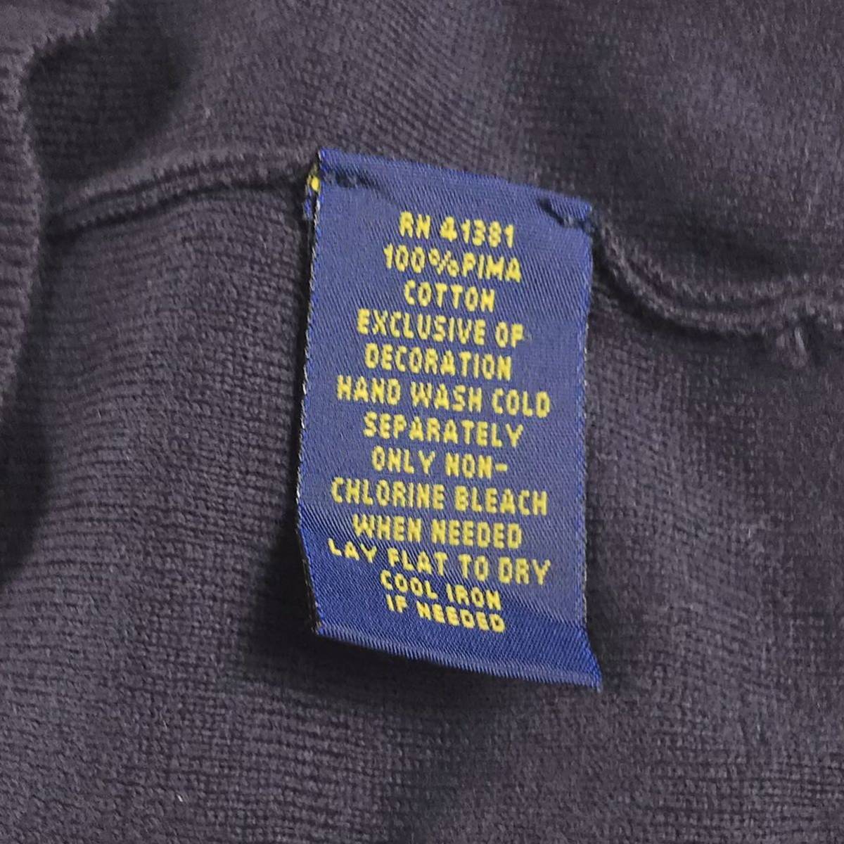 Ralph Lauren ラルフローレン コットン ニットセーター M ネイビー 