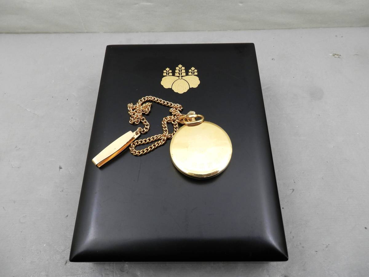 SEIKO 内閣総理大臣 クォーツ式懐中時計 会津塗小筥 約57ｇ 現状稼働品 売り切り