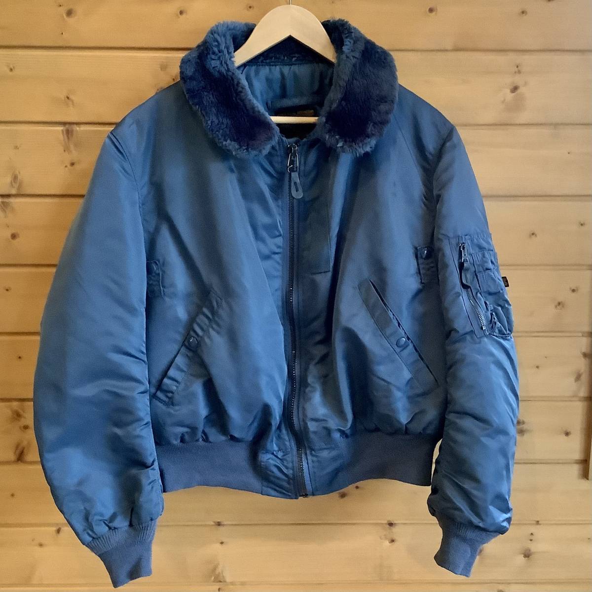 ALPHA VINTAGE B-15C SIZE LARGE アルファ　ビンテージ　サイズ　L MA−1 ネイビー　古着　USED