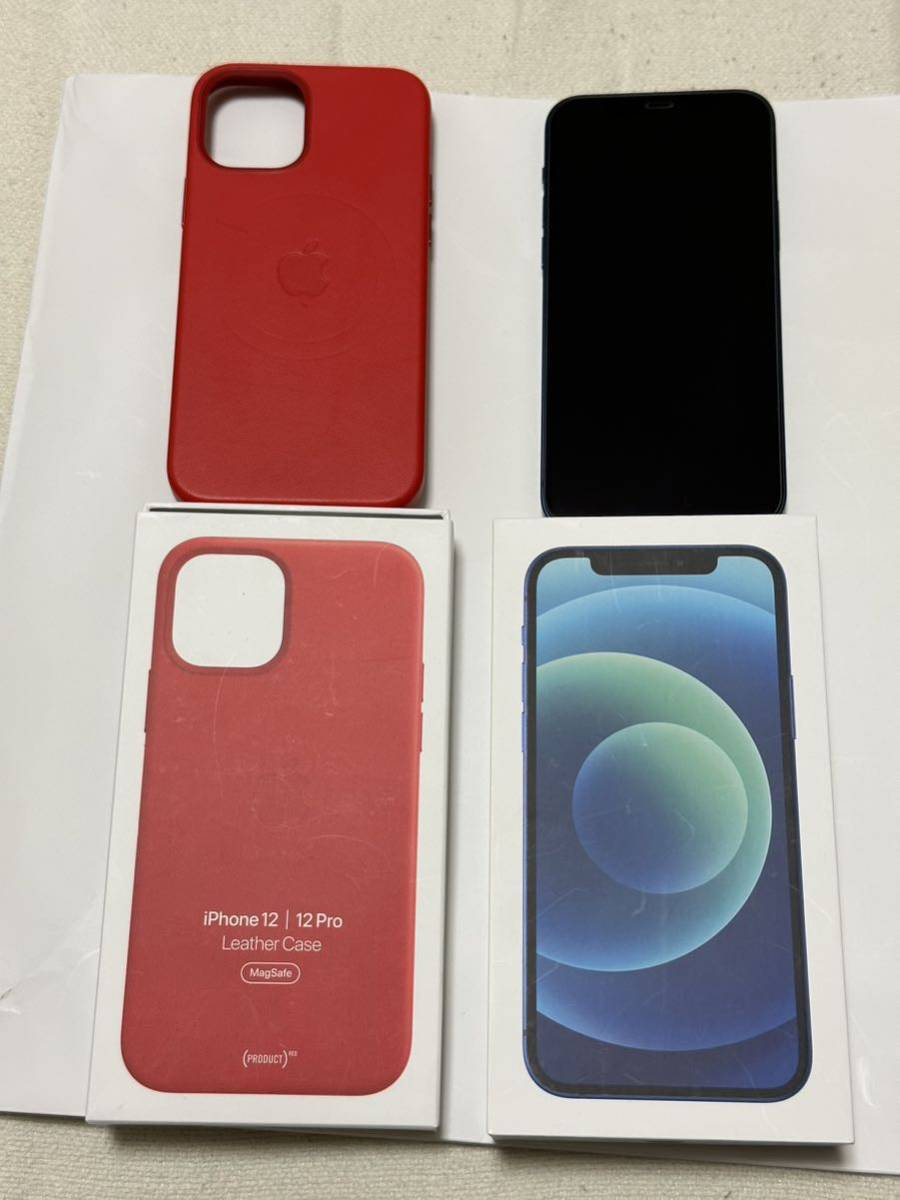 ★ 超美品　iPhone 12 64GB ネイビー SIMフリー　★純正レザーケース付き★付属品未使用★ネットワーク制限なし★