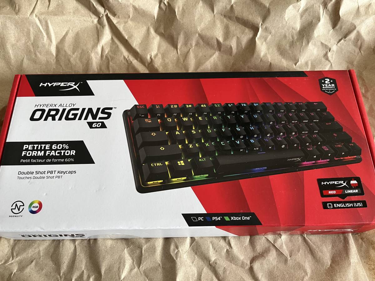 【中古使用少】HyperX Alloy Origins 60 ゲーミングキーボード US配列 RED軸_1