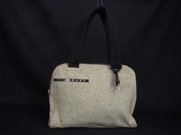 1円 PRADA プラダ キャンバス トート ハンドバッグ 手提げ 手持ち