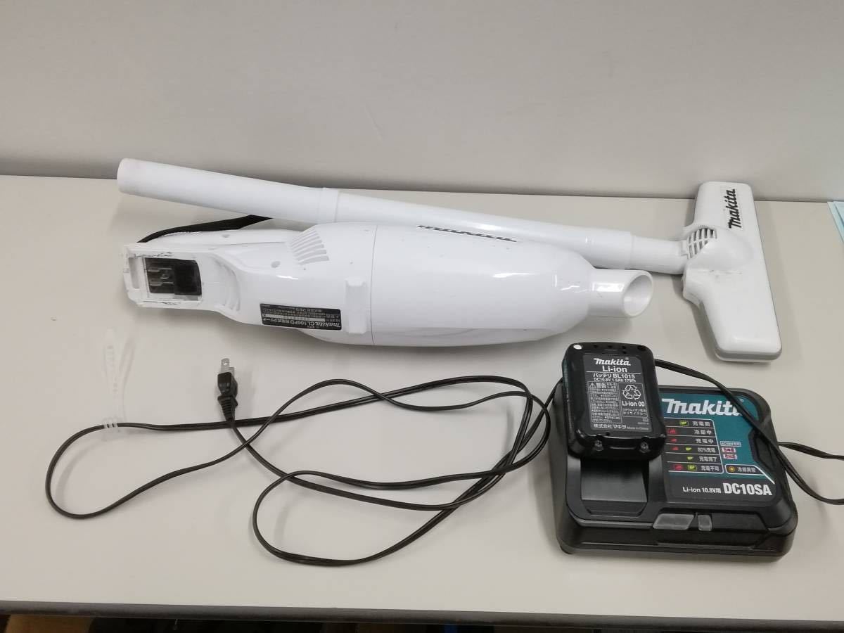 makita　マキタ　充電式クリーナー　ホワイト　軽量　CL106FD　掃除機　スティックタイプ　ハンディ　充電器　DC10SA　20-171