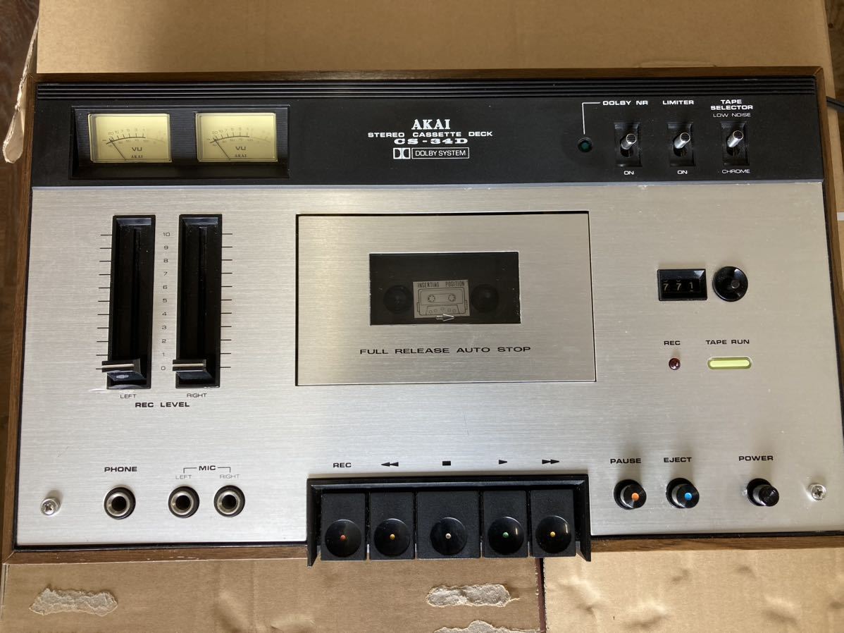 希少 70年代 ヴィンテージ カセットデッキ AKAI アカイ CS-34D