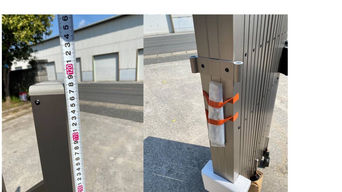 ☆【1円スタート】アルミゲート（アコーデオン門扉）門柱セット。新築 