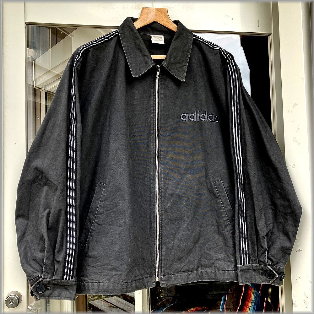 ★アディダス　90s　ジップアップ　ジャケット　size M-L★検 ビンテージ デサント 古着 スポーツ ブルゾン