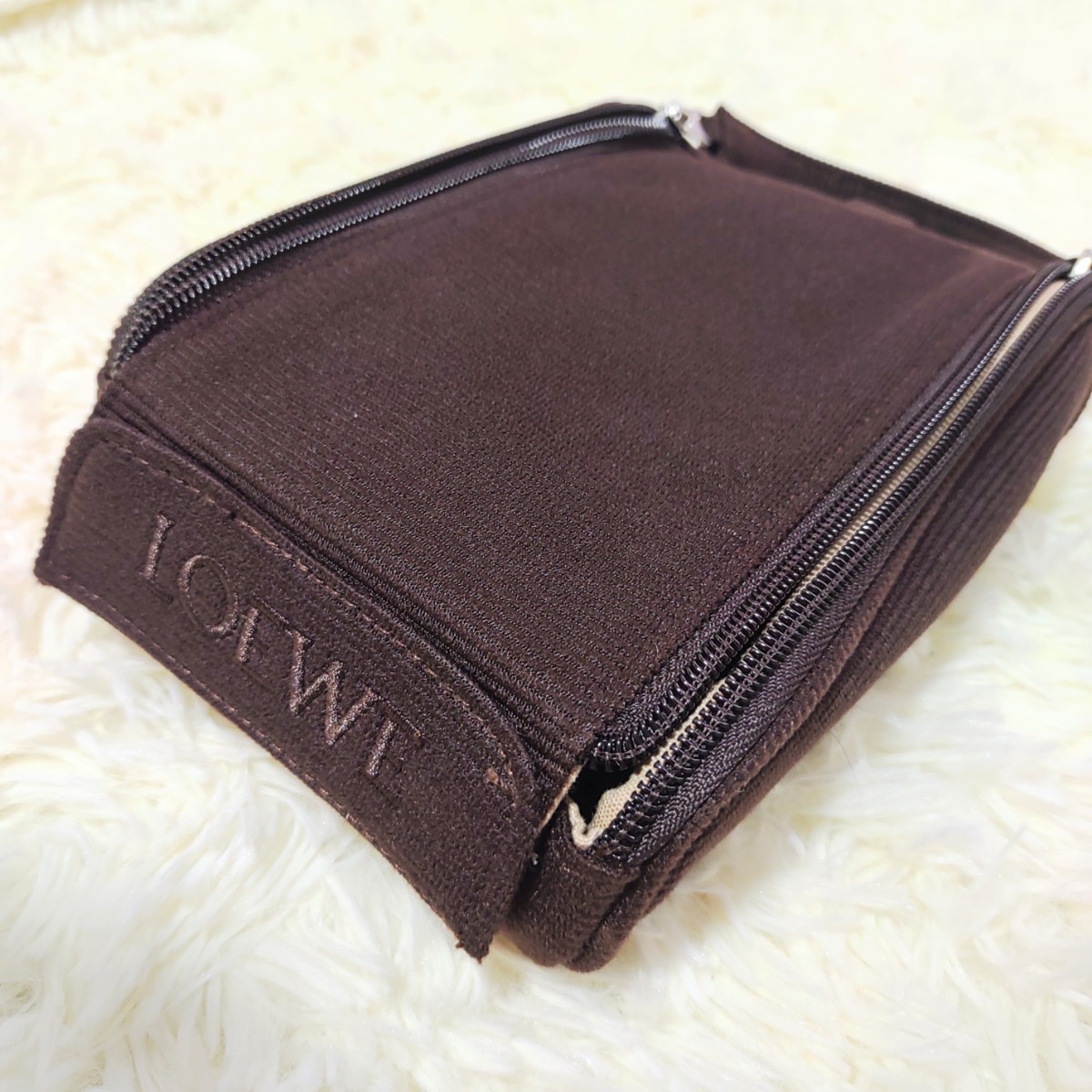 【未使用】超希少 本物 極上品 LOEWE ロエベ 最高級 レザーメンズ セカンドバッグ ブラウン　茶色 クラッチバッグ ハンド コーデュロイ