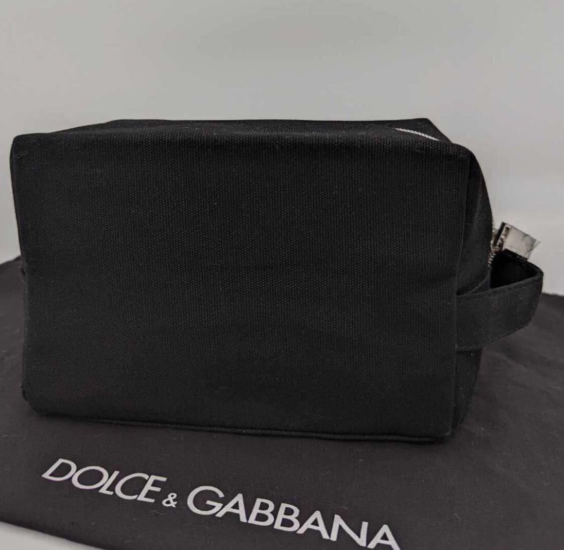 【新品同様】ドルチェ&ガッバーナ メンズ クラッチバッグ ゴールド金具 セカンドバッグ ドルガバ グレー系　キャンバス
