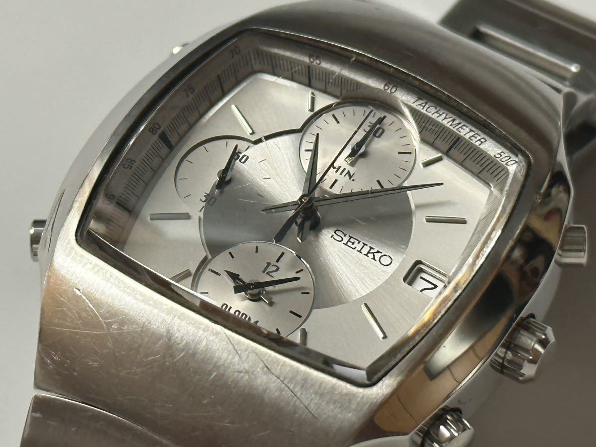 1円〜 セイコー SEIKO アラーム クロノグラフ 7T32-5A50 クォーツ 