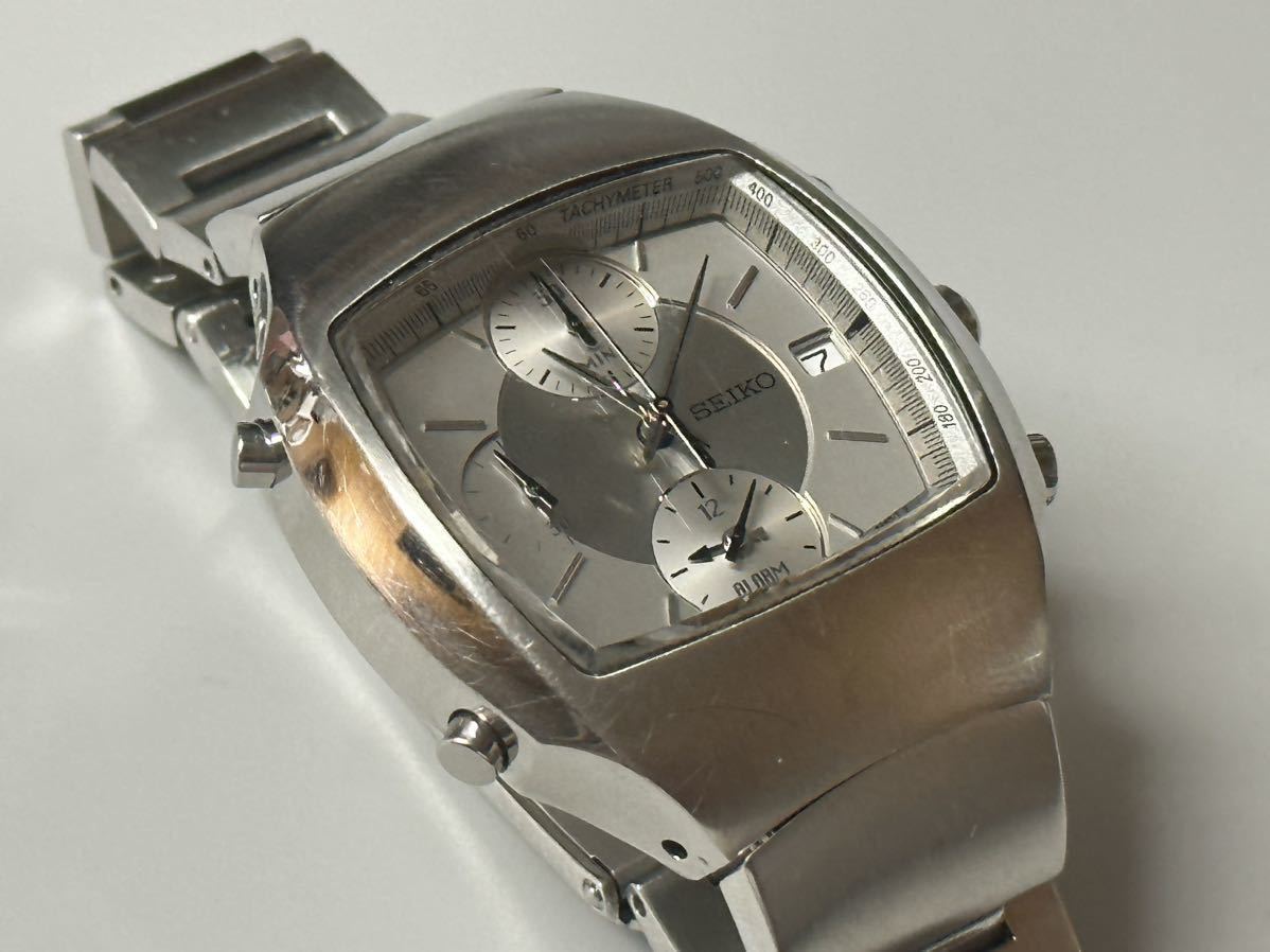 1円〜 セイコー SEIKO アラーム クロノグラフ 7T32-5A50 クォーツ 