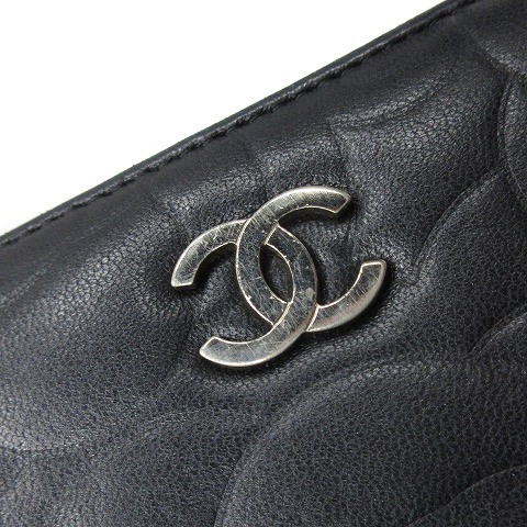 シャネル CHANEL 長財布 二つ折り カメリア ココマーク レザー