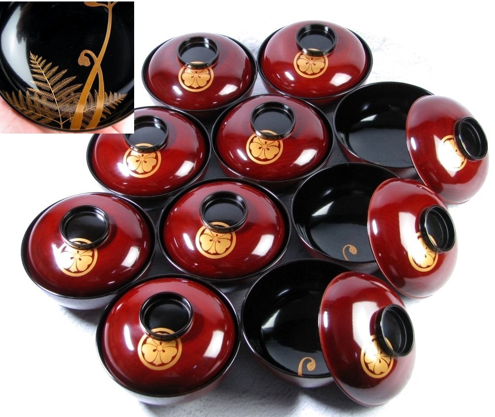 蔵c9768b】木製黒塗 四方盆 会席膳 黒盆 五客 会席膳 四方膳 懐石道具