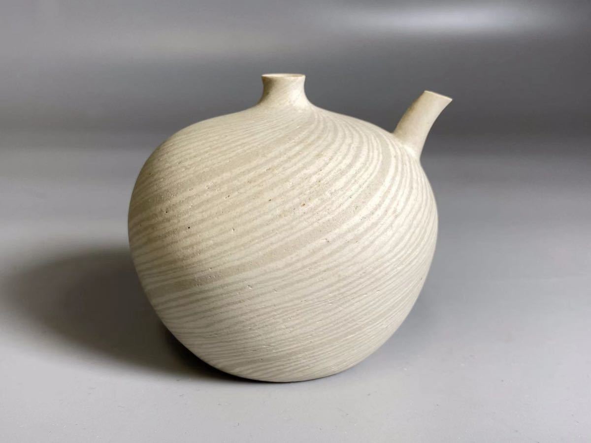 OKK》B0637 練上嘯裂紋水滴 松井康成作 練上水滴 文房具 畫