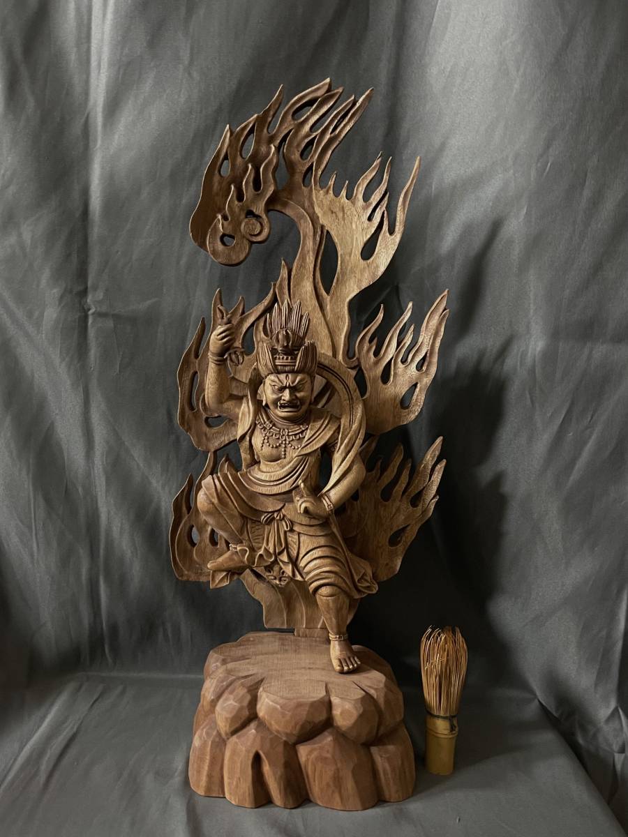 大型55cm 仏教工芸品　総楠製　井波彫刻　極上彫　木彫仏像　蔵王権限立像 大型55cm 仏教工芸品 総楠製 井波彫刻 極上彫 木彫仏像 蔵王権限立像