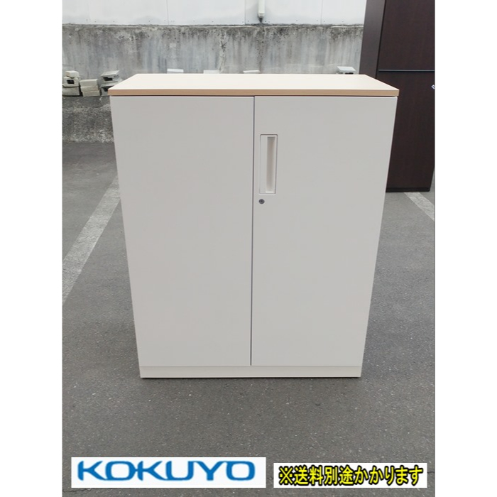 （中古）コクヨ 両開き書庫３段 鍵付き エディアシリーズ 天板・ベース付き ホワイト スチール BWUH-SD59SAWN 書類収納 F-HB-479-0401A